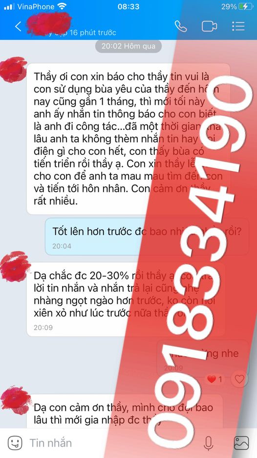 Con buồn quá nên lên mạng xem và biết được Thầy Pá vi. Con thực sự rất tin tưởng khi theo dõi facebook thầy pá vi, nay con mong thầy làm bùa yêu để chồng yêu say đắm vợ, từ bỏ cô bồ về với gia đình.”